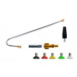 ZESTAW LANCA STALOWA KĄTOWA DO MYCIA PODWOZI 75 CM DO WSZYSTKICH MYJEK LAVOR ZE ZŁĄCZEM BAGNETOWYM + KOMPLET 5 DYSZ + DYSZA TURBO