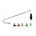 ZESTAW LANCA STALOWA KĄTOWA DO MYCIA PODWOZI 60 CM DO WSZYSTKICH MYJEK ZE ZŁĄCZEM M22 + KOMPLET 5 DYSZ + DYSZA TURBO