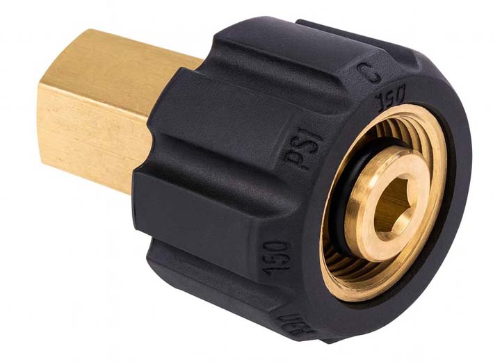 SZYBKOZŁĄCZKA ADAPTER PRZEJŚCIÓWKA WLOT 1/4 ŻENSKI, WYLOT M22 ŻEŃSKI OBROTOWY