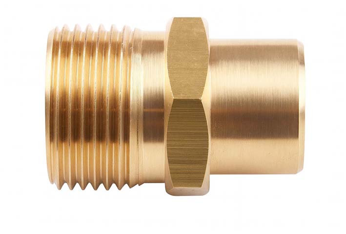 SZYBKOZŁĄCZKA ADAPTER PRZEJŚCIÓWKA WLOT M22 MĘSKI, WYLOT G1 1/4-F ŻEŃSKI MOSIĄDZ